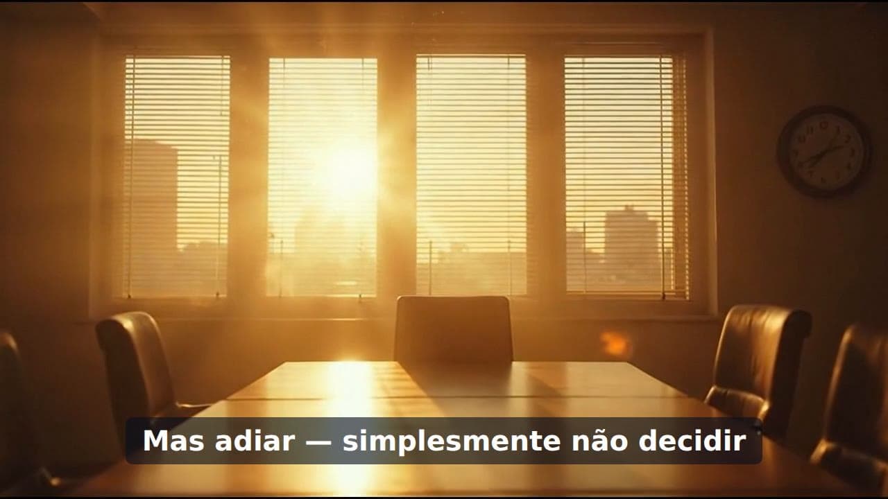Quadro de abertura do vídeo "O custo de não decidir"